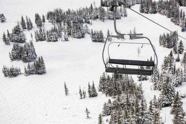 istock Empty ski lift in the ski resort 649104890