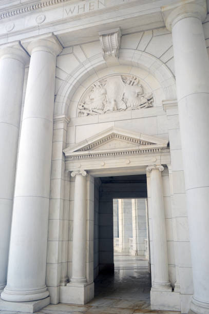 Architectural details of the Memorial Amphitheater Architectural details of the Memorial Amphitheater at the Tomb of the Unknown Soldier at Arlington National Cemetery, Virginia, USA memorial amphitheater stock pictures, royalty-free photos & images