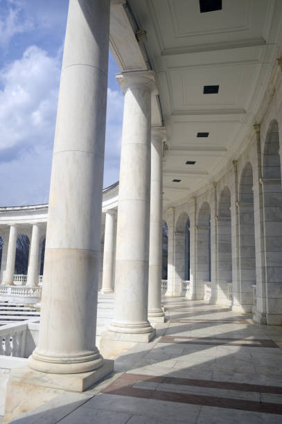 Architectural details of the Memorial Amphitheater at Arlington Architectural details of the Memorial Amphitheater at the Tomb of the Unknown Soldier at Arlington National Cemetery, Virginia, USA memorial amphitheater stock pictures, royalty-free photos & images