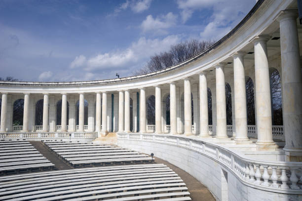 Memorial Amphitheater at Tomb of the Unknown Soldier The Memorial Amphitheater at the Tomb of the Unknown Soldier at Arlington National Cemetery, Virginia, USA memorial amphitheater stock pictures, royalty-free photos & images