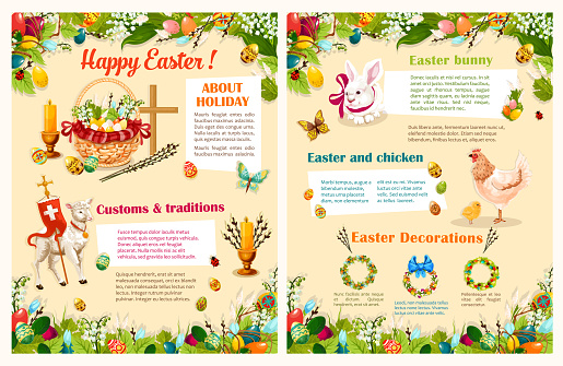 Easter spring holidays brochure template design