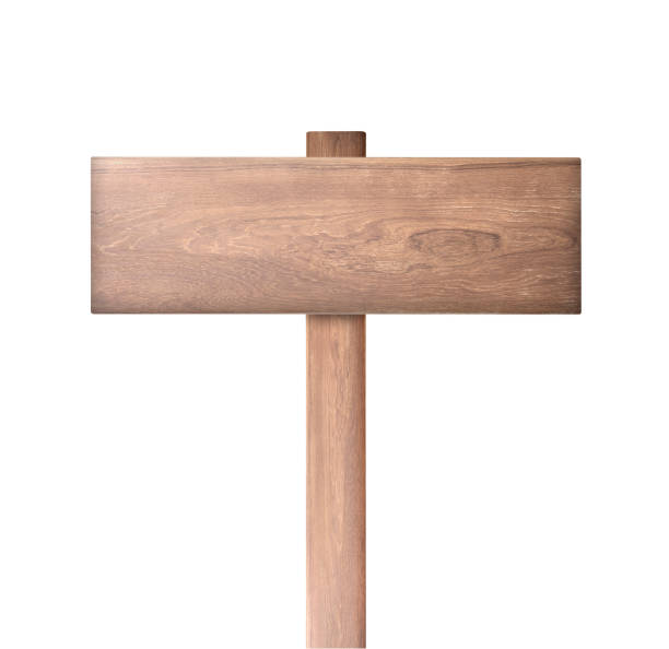 istock Old wooden sign isolated 649112102