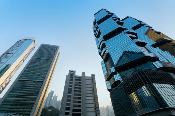 istock Modern Office Buildings in Hong Kong 649115128