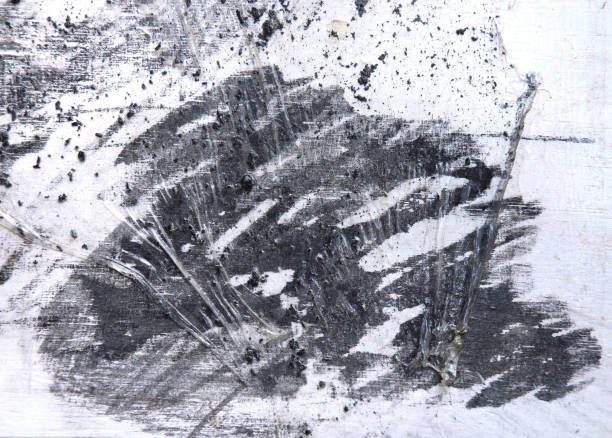 istock Black and white Abstract art background.Dot, line and textures transfer and mixed media on board. Modern art. Contemporary art. 649115622