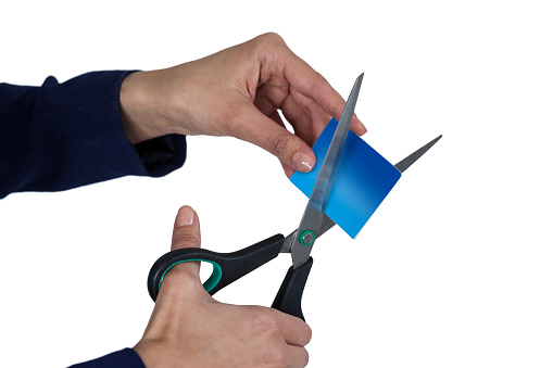 Brightly colored scissors used by trendy hairdressers.