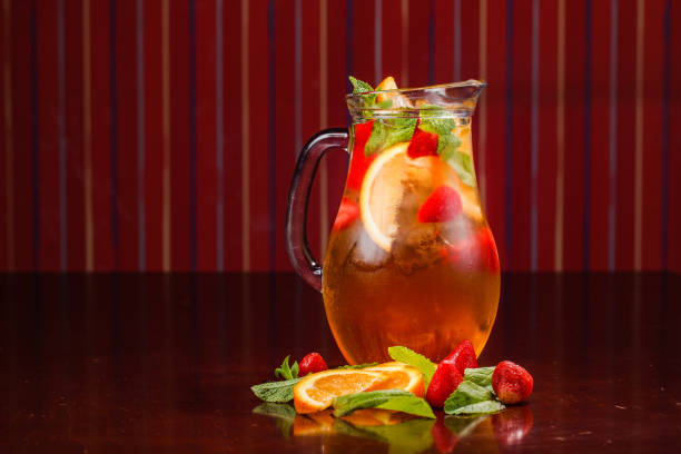 istock Coctail in a glass with raw fruit 649122140