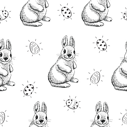 Hand Drawing Rabbit Stock Illustration - Download Image Now - Animal ...