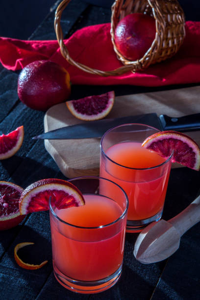 istock Homemade blood orange juice 649125476