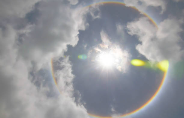 istock Sun with circular rainbow  sun halo in atmosphere in thai 649125786