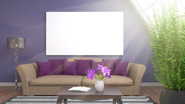 istock mock up poster frame in interior background. 3D Illustration 649133280