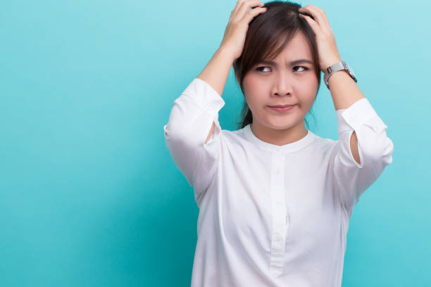 istock Serious woman on isolated background 649137394