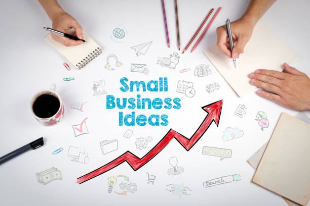 istock Small Business Ideas Concept. The meeting at the white office table 649143966