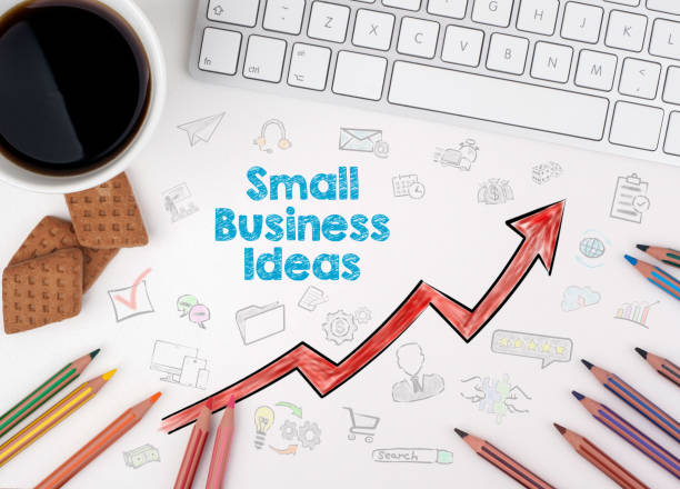 istock Small Business Ideas Concept. White office desk 649143974