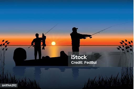 1,400+ Lake Fishing Silhouette Stock Illustrations, Royalty-Free