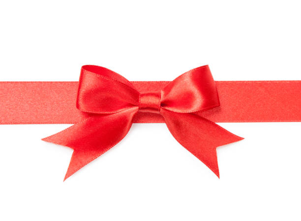 istock Beautiful red bow isolated on white background 649148382