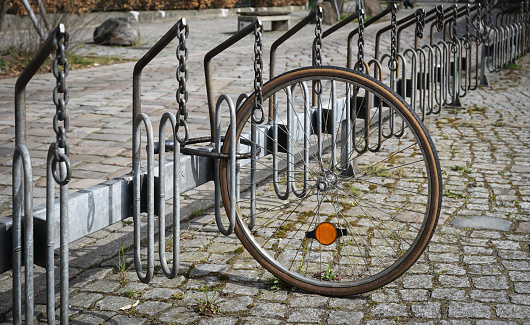 Remains Of Stolen Bicycle On Rack