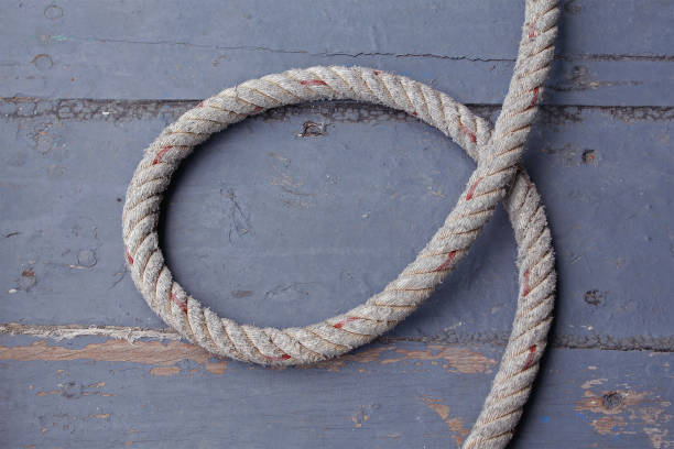 istock Hemp rope on wooden background 649155826