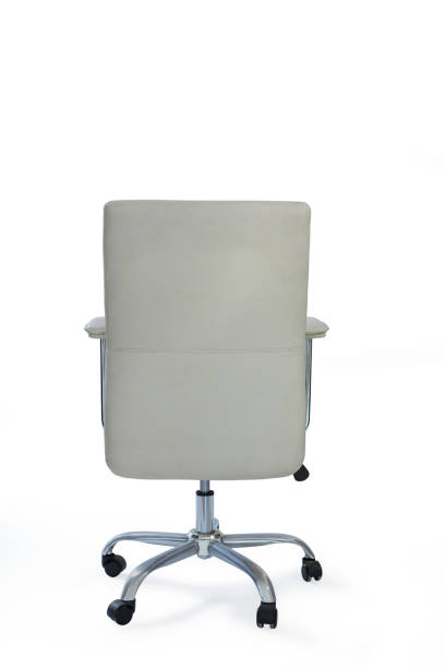istock Wheeled office chair against white background 649156768