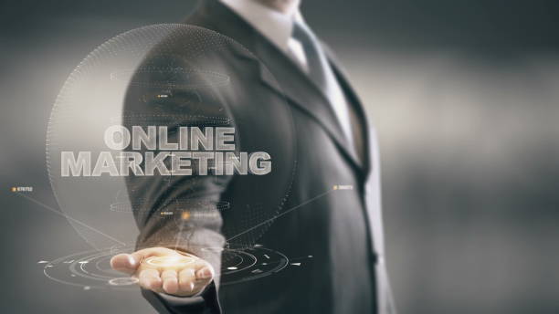 istock Online Marketing Businessman Holding in Hand New technologies 649163340
