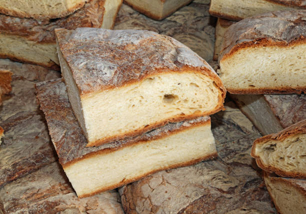 istock bread cooked in a wood oven for sale 649163718