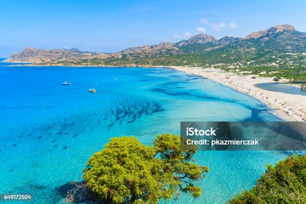 View Of Ostriconi Beach With Beautiful Sea Lagoon Corsica Island France Stock Photo - Download Image Now