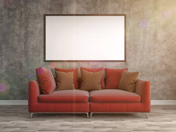 istock mock up poster frame in interior background. 3D Illustration 649184026