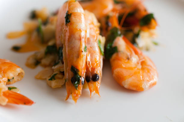 istock Fried shrimps with the garlic and the parsley 649184076