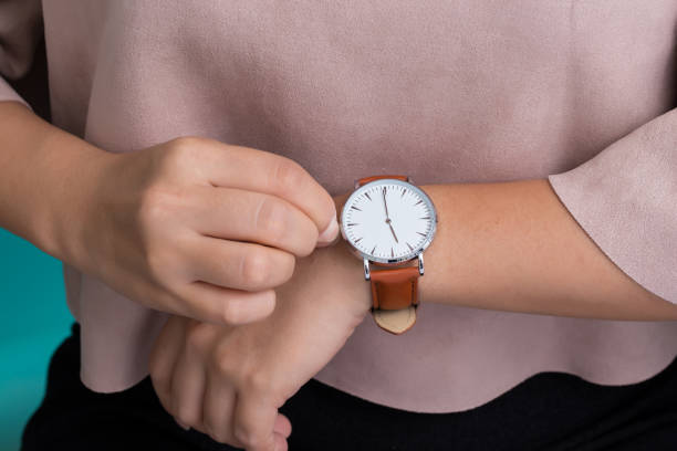 istock Woman with leather watch 649184110