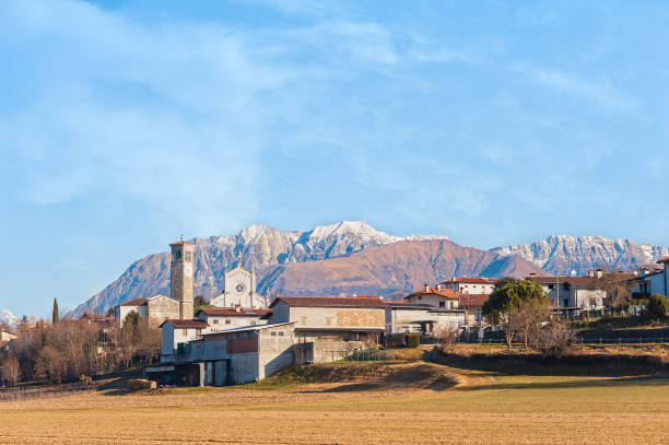 istock Rural landscape with mountains and blue sky. 649184636