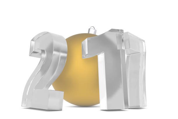 istock New 2017 year glass figures with gold decoration ball 649195470