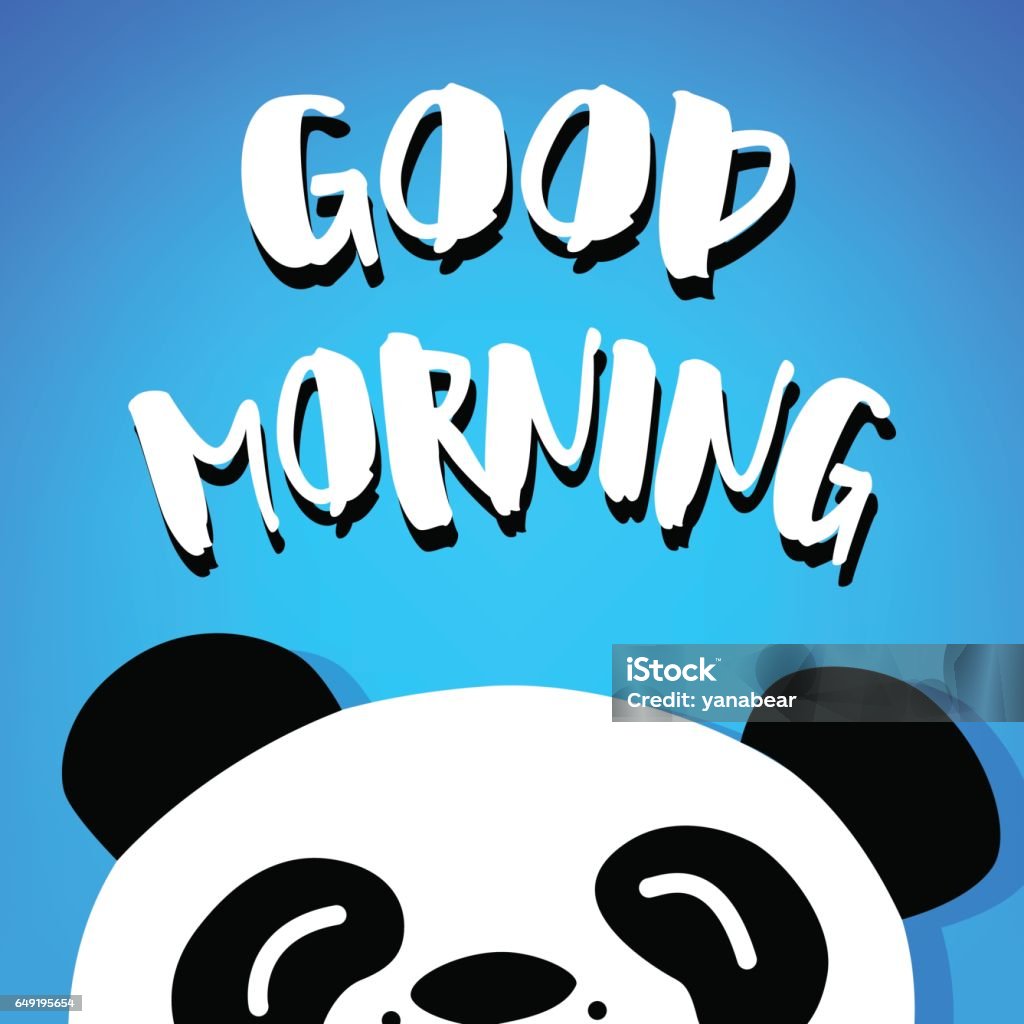 Vetores de Panda Diz Bom Dia Vector Urso De Desenho Animado Em Fundo Azul e  mais imagens de Acordar - iStock