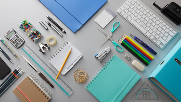 Office: Office Supplies Still Life Office: Office Supplies Still Life stationary stock pictures, royalty-free photos & images