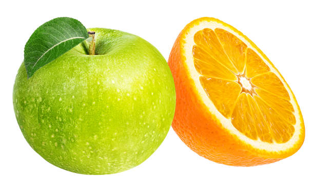 istock apples and orange fruits isolated on white 649197872