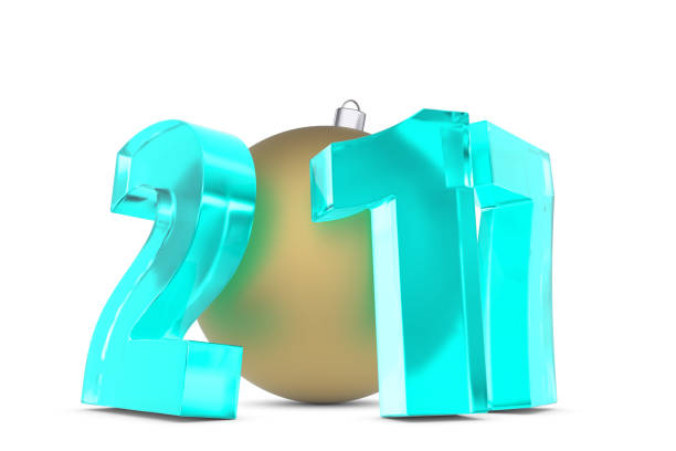 istock New 2017 year glass figures with gold decoration ball 649197924