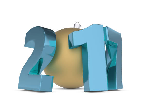 istock New 2017 year metal figures with gold decoration ball 649206498