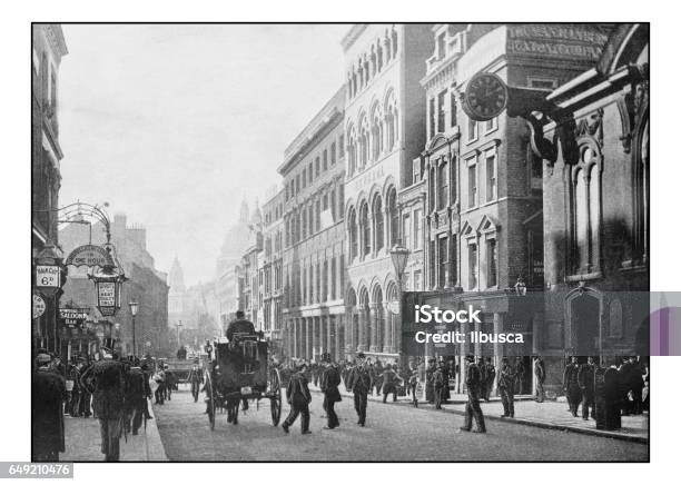 Antique Londons Photographs Cannon Street Stock Illustration - Download Image Now - London - England, Old, Photography