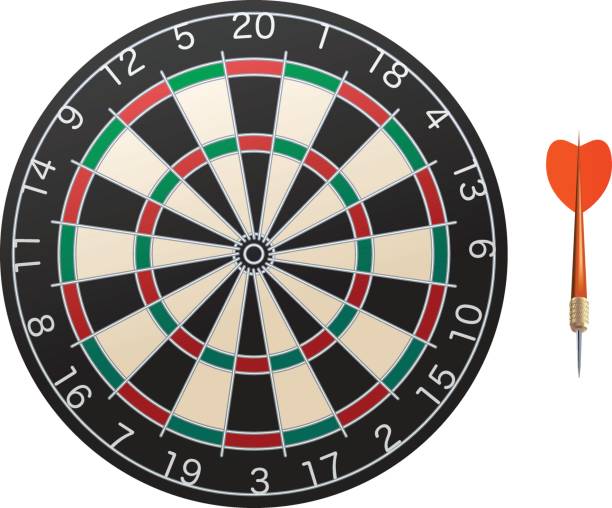 дротик  - dartboard bulls eye darts pattern stock illustrations