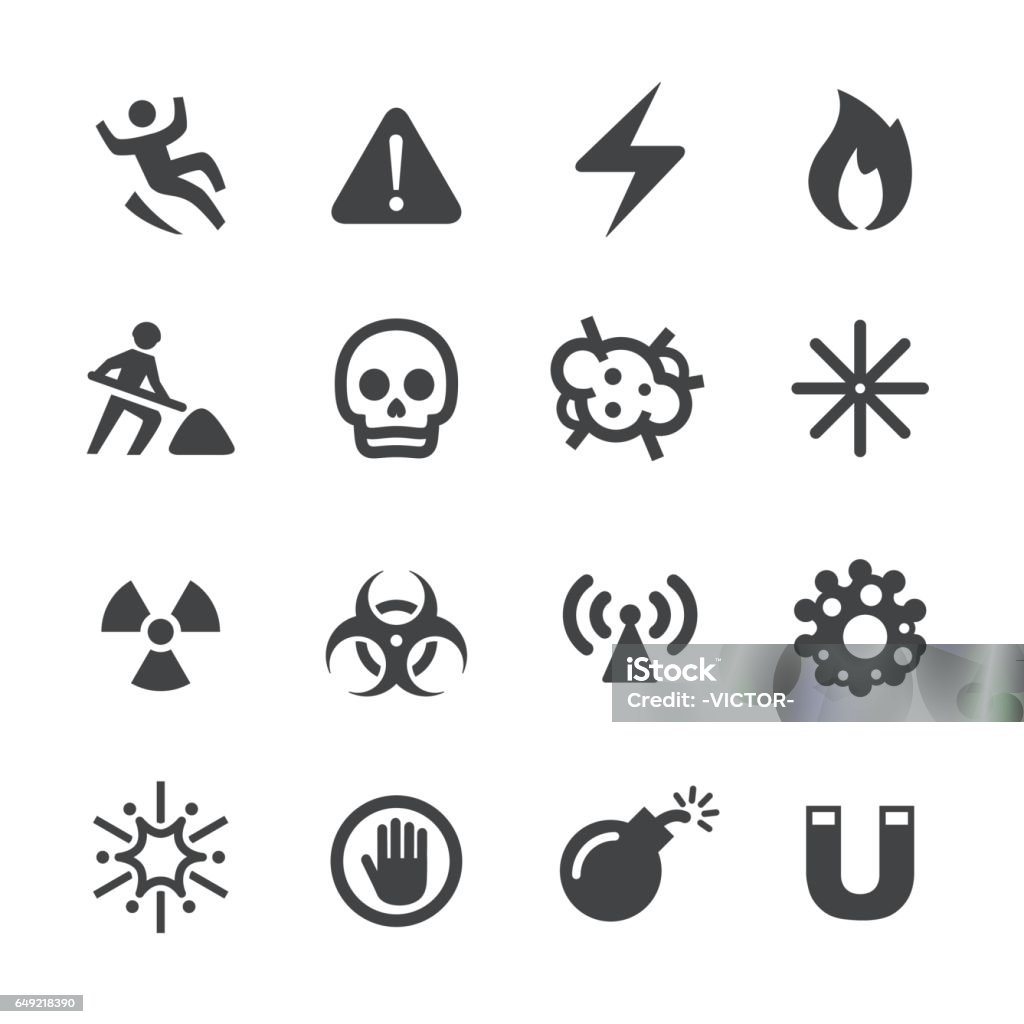 Warning and Hazard Icons - Acme Series Warning and Hazard Icons Icon Symbol stock vector