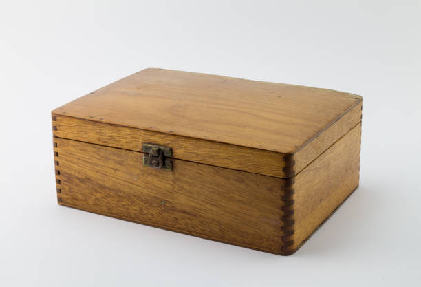 istock Wood box isolated on white background 649223610