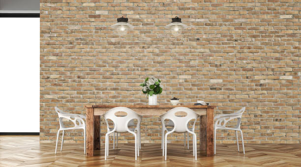 istock Dining room with table and decoration - Stock image 649239540