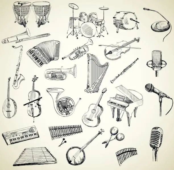 Vector illustration of Vector musical instruments