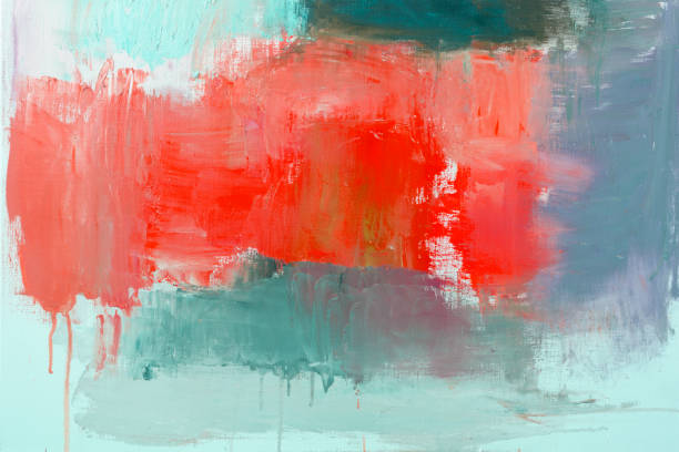 Abstract painted red and green art backgrounds stock photo