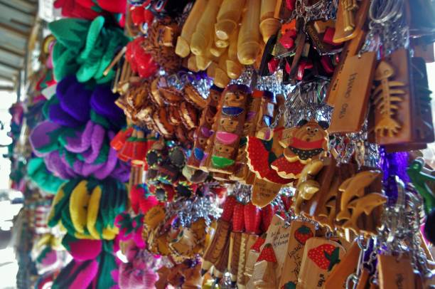 istock Wooden Key Chain Souvenir Items 649249542