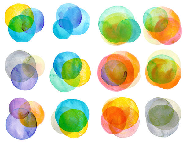 istock Watercolor hand painted circles collection 649256634