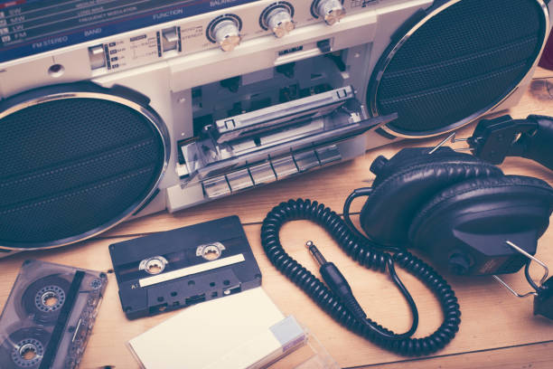 istock retro cassette player music background 649261808
