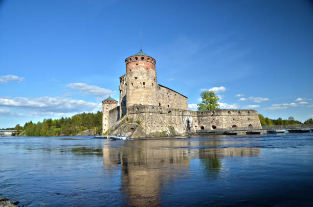 Olavinlinna Castle in Savonlinna city, Finland Savonlinna, Finland - May 27, 2012: Summer view to castle Olavinlinna in Savonlinna city, Finland etela savo finland stock pictures, royalty-free photos & images
