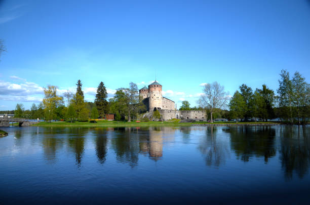 Olavinlinna Castle in Savonlinna city, Finland Savonlinna, Finland - May 27, 2012: Summer view to castle Olavinlinna in Savonlinna city, Finland etela savo finland stock pictures, royalty-free photos & images