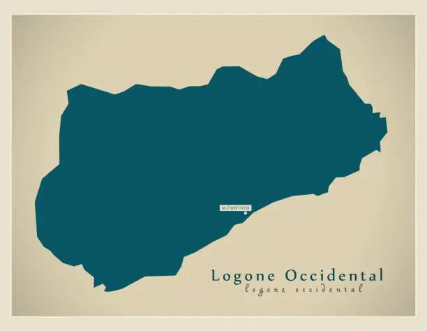 Vector illustration of Modern Map - Logone-Occidental TD