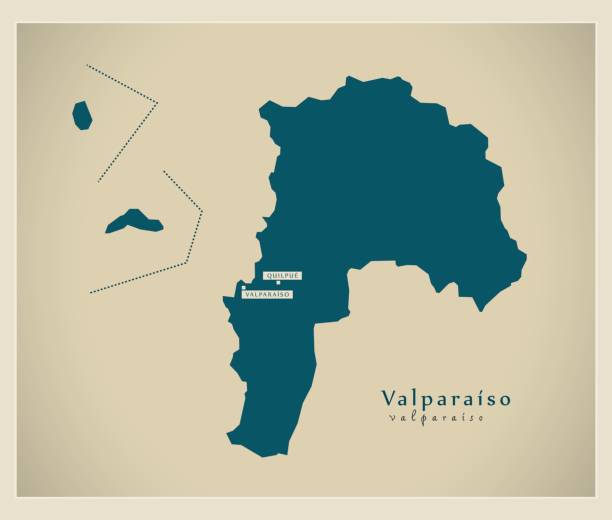 Modern Map - Valparaiso CL Modern Map - Valparaiso CL valparaiso chile stock illustrations