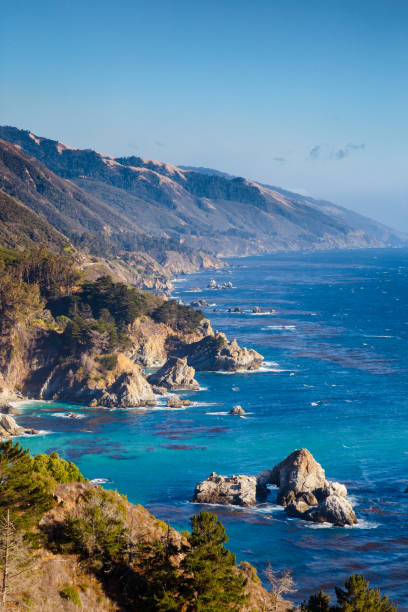 big sur, california central coast, états-unis - carmel bay photos et images de collection